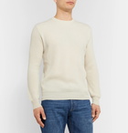 Loro Piana - Girocollo Riverside Garment-Dyed Ribbed Cashmere Sweater - White