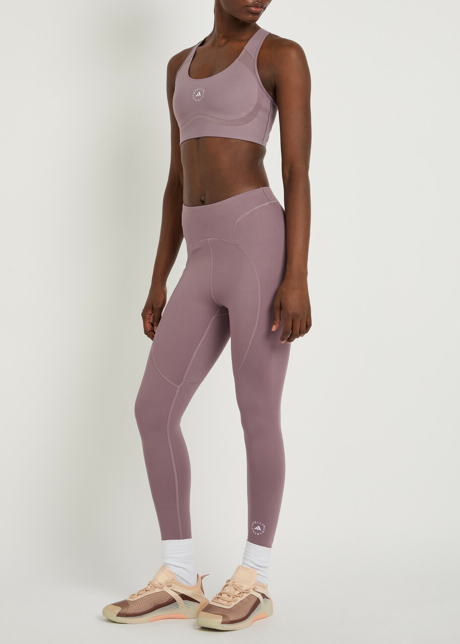 Adidas X Stella Mccartney 7/8 Stretch-jersey Cropped Leggings Purple