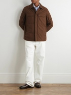 UMIT BENAN B - Padded Silk Shirt Jacket - Brown