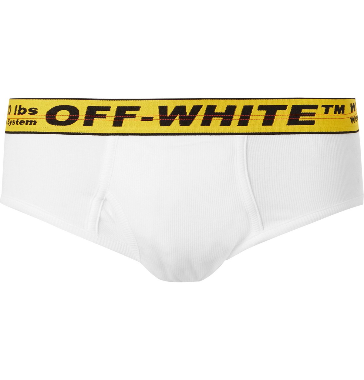 Off-White - Ribbed Stretch-Cotton Briefs - White Off-White