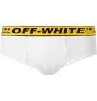 Off-White - Ribbed Stretch-Cotton Briefs - White