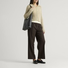 Auralee Women's Gabardine Two-Tuck Slacks in Dark Brown