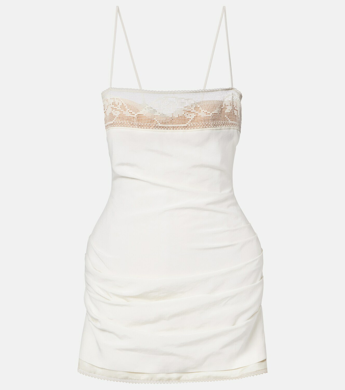 Magda Butrym Lace-trimmed silk minidress