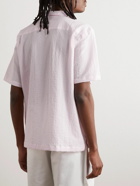 Universal Works - Convertible-Collar Stretch-Cotton Seersucker Shirt - Pink