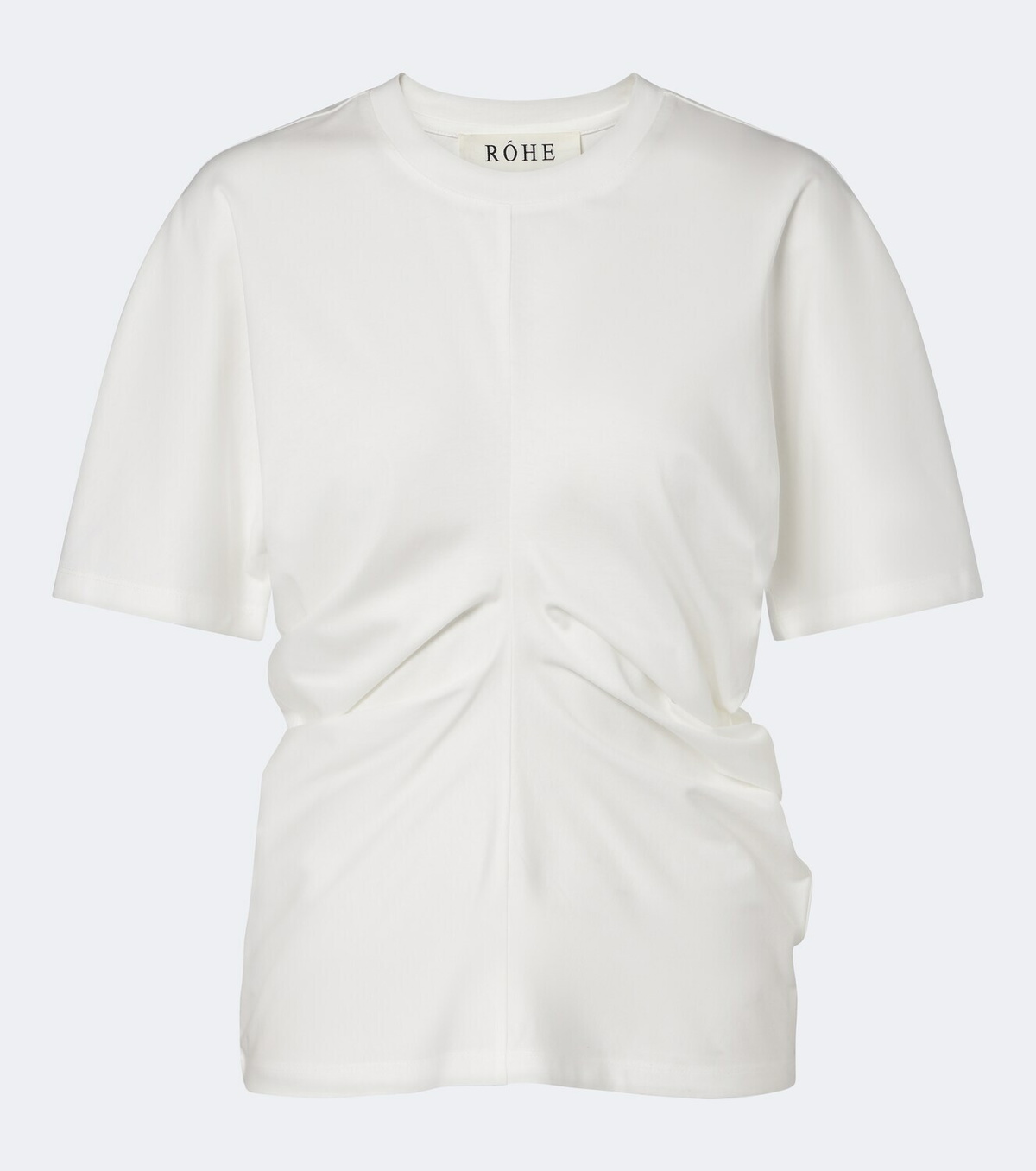 Róhe Gathered cotton and silk-blend t-shirt