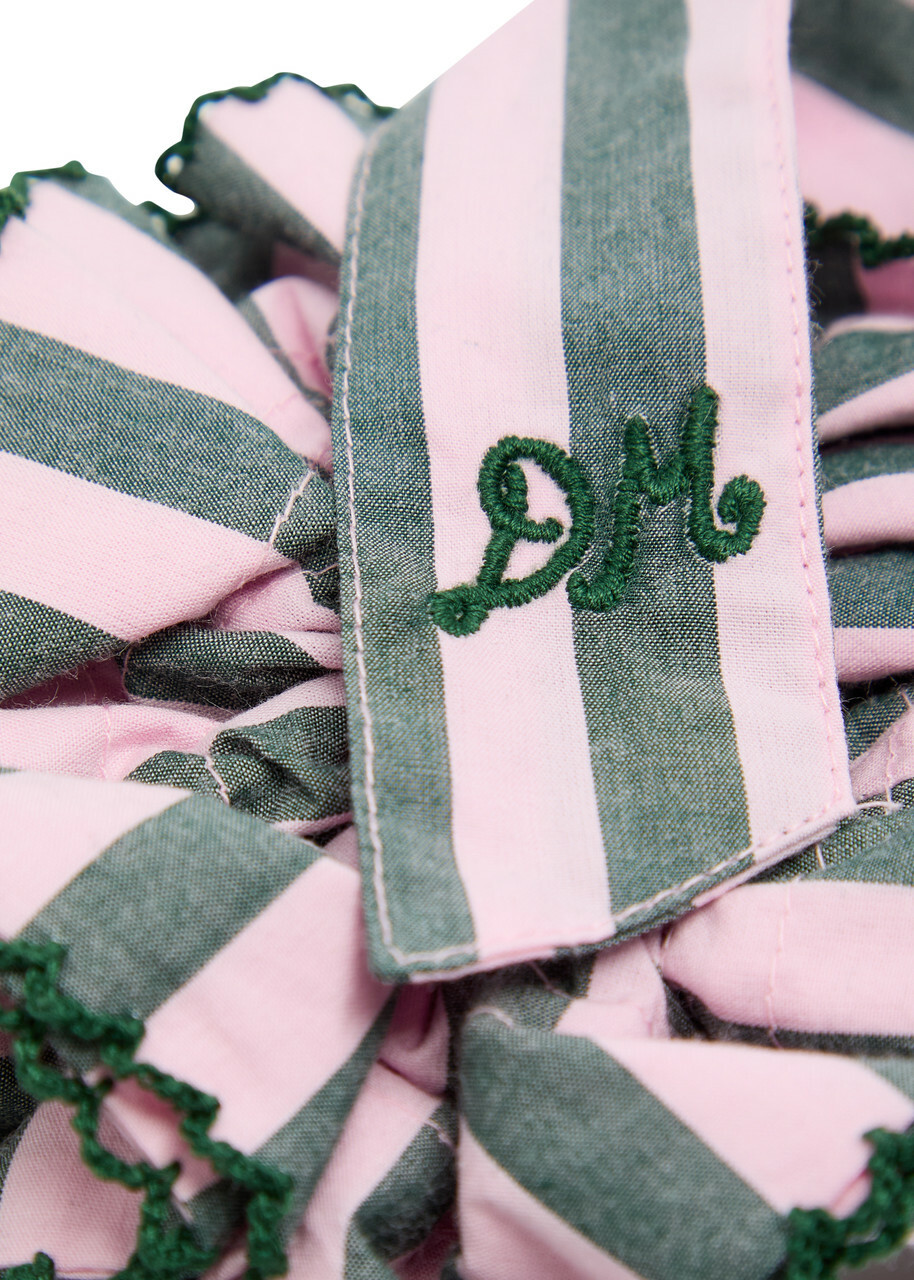 Damson Madder Garter Striped Cotton Scrunchie - Pink - One Size