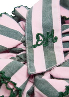 Damson Madder Garter Striped Cotton Scrunchie - Pink - One Size