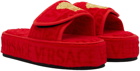 Versace Underwear Red Allover Slippers