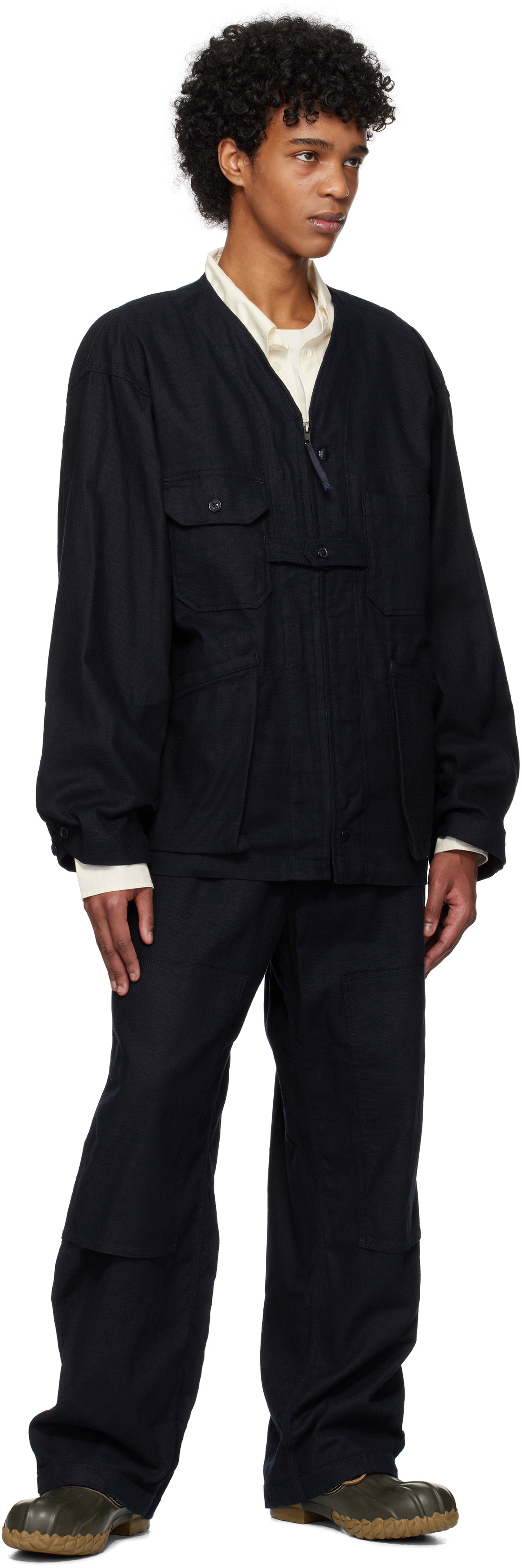 Engineered Garments Navy Cardigan Jacket