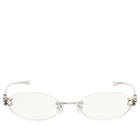 Gentle Monster Musubi Optical Glasses in Silver/Clear 