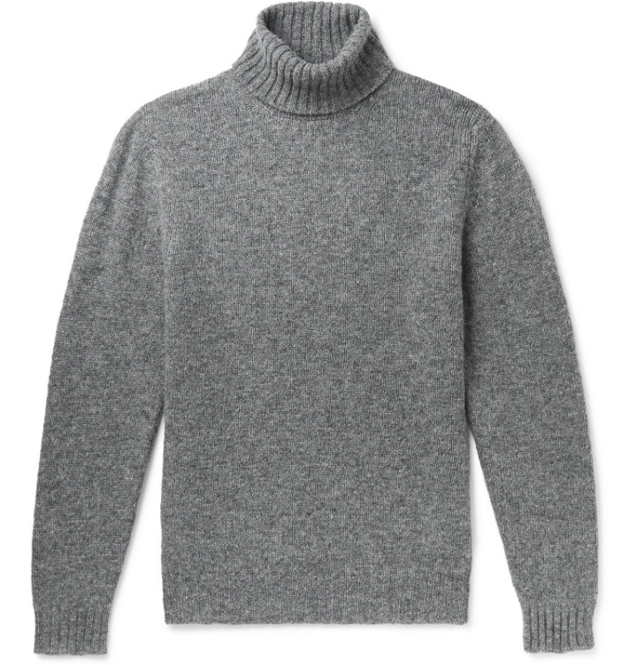 Photo: MAN 1924 - Mélange Shetland Wool Rollneck Sweater - Gray