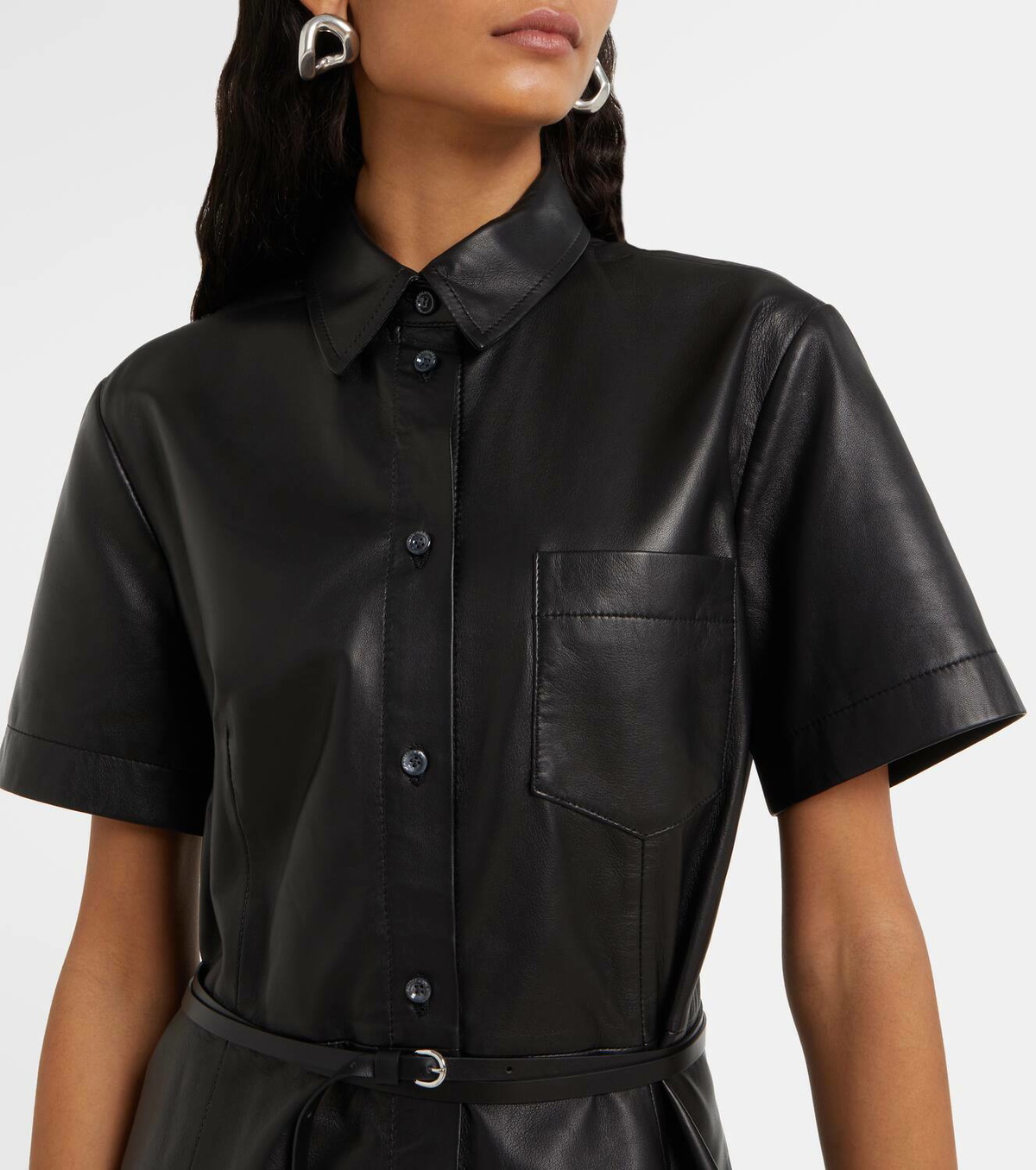 altuzarra leather dress Kiera shirt Altuzarra group_size:standard:cascade-wrap-dress-l13915-black