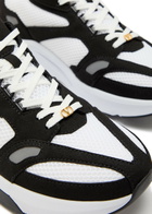 Valentino Garavani Demivee Panelled Mesh and Suede Sneakers Black And White