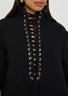 Khaite Lee Lace-up Crepe Mini Dress Black
