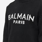 Balmain Men's Paris Crew Knit in Black/White