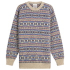 Jamieson's of Shetland Men's Jamiesons of Shetland Fair Isle Crew Knit in New Pattern Blue
