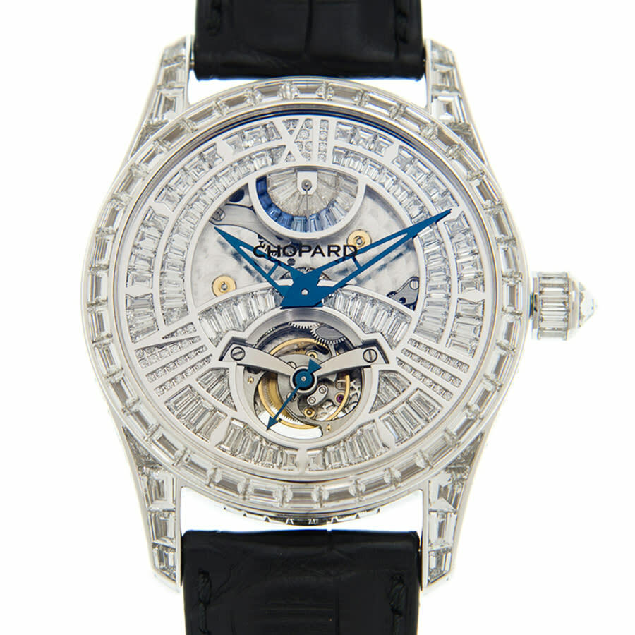 Chopard L.U.C Quattro Tourbillon Hand Wind Diamond Silver Dial Mens Watch 171921-1001