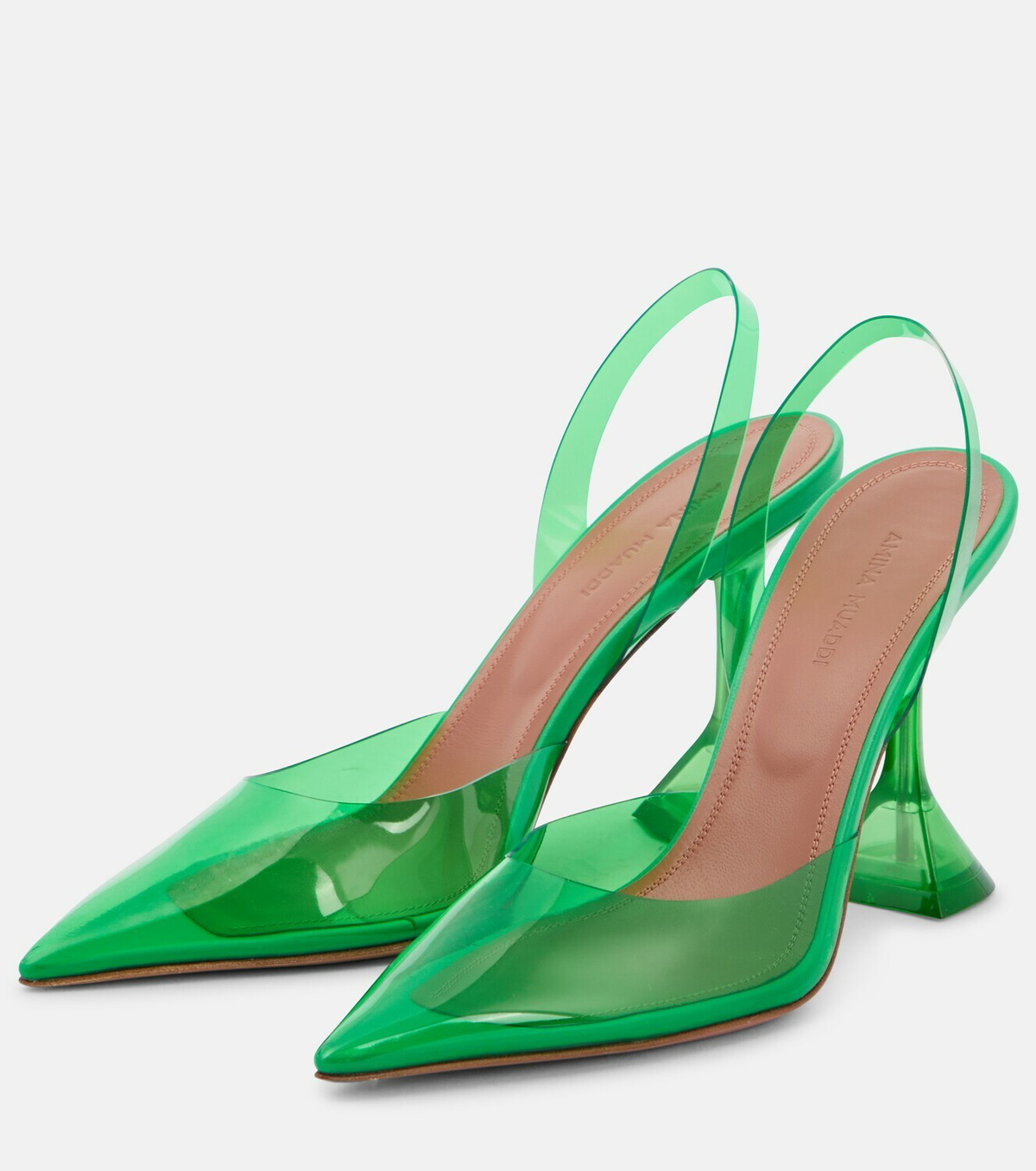 Amina Muaddi - Holli Glass PVC slingback pumps Amina Muaddi