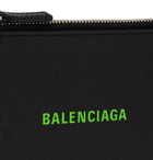 BALENCIAGA - Logo-Print Full-Grain Leather Zipped Cardholder - Black