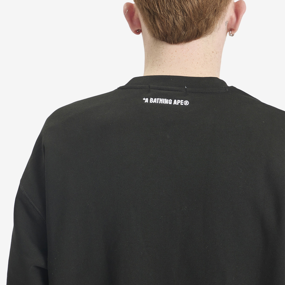 A Bathing Ape Men's Abc Camo Ape Head Relax Fit Crew Sweatshirt in Black
