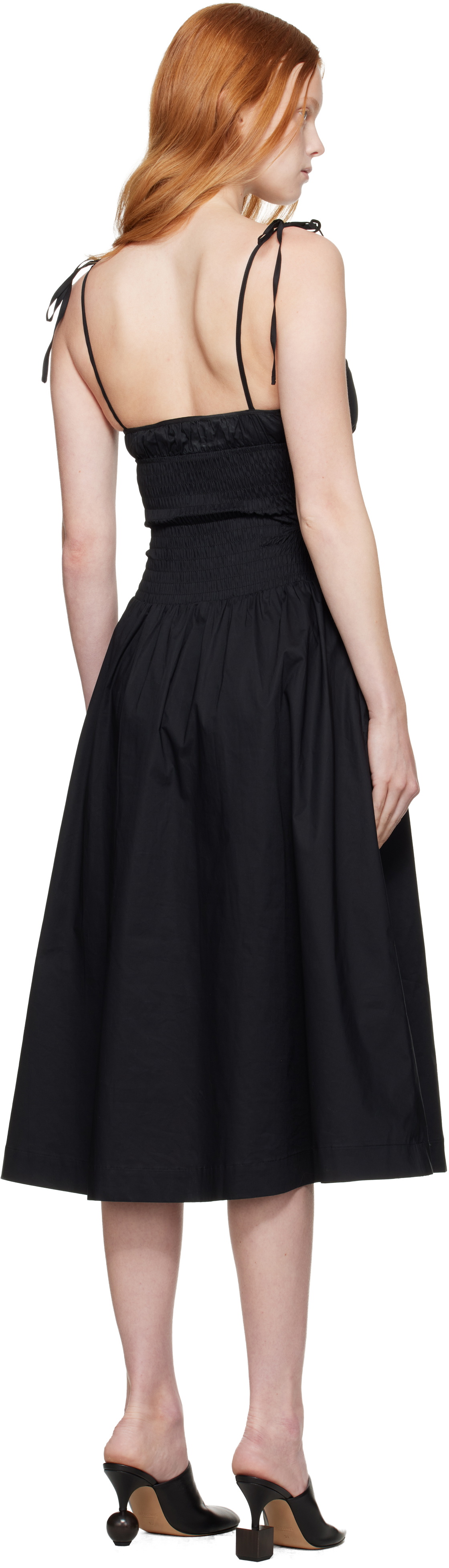 GUIZIO Black Lura Midi Dress