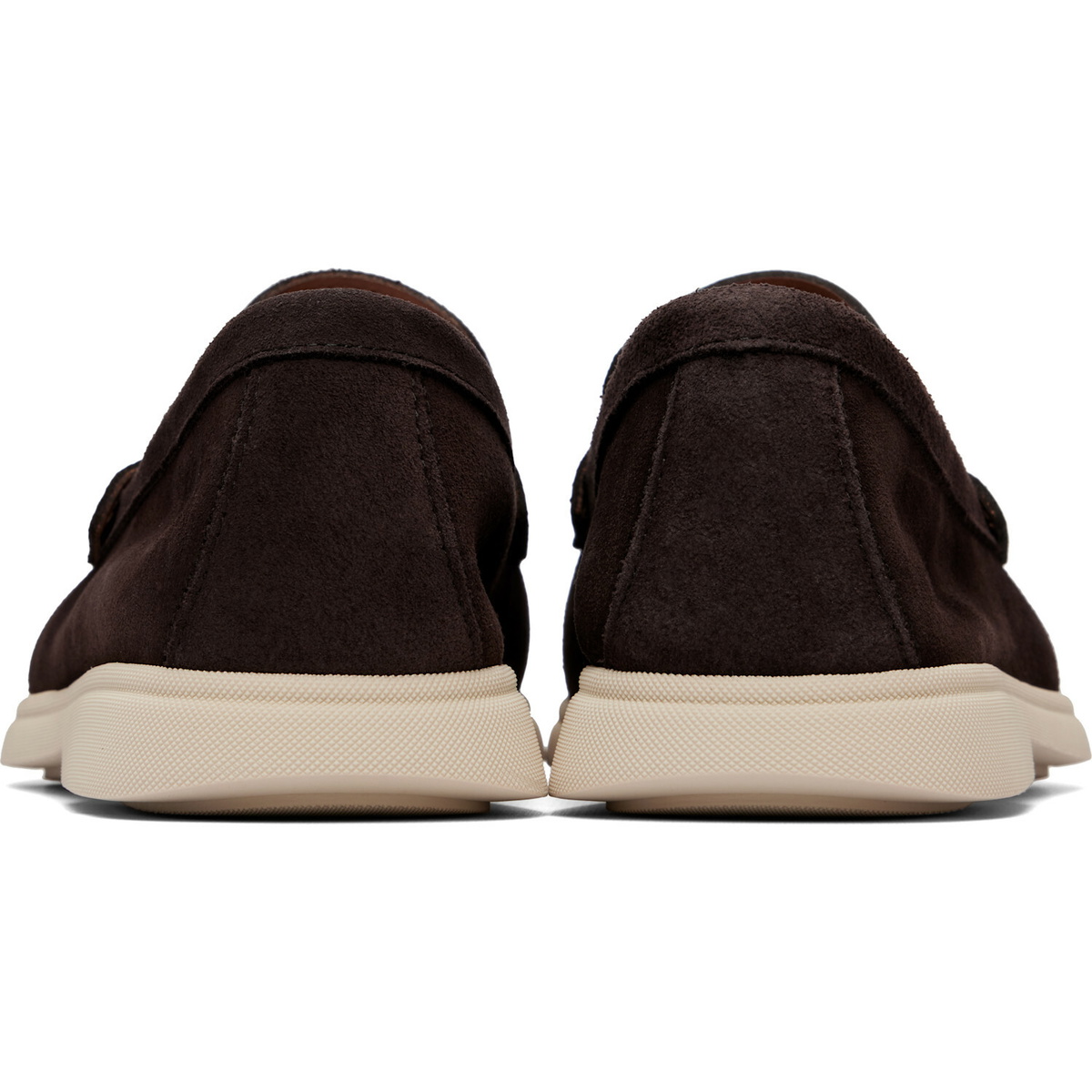 BOSS Brown Embossed Logo Suede Loafers