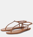 Rene Caovilla Diana satin and leather thong sandals