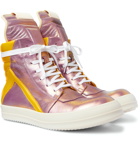 Rick Owens - Geobasket Two-Tone Metallic Leather High-Top Sneakers - Pink