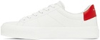 Givenchy White & Red City Sport 4G Sneakers