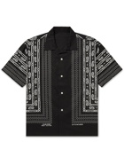 Flagstuff - Convertible-Collar Bandana-Print Cotton-Poplin Shirt - Black