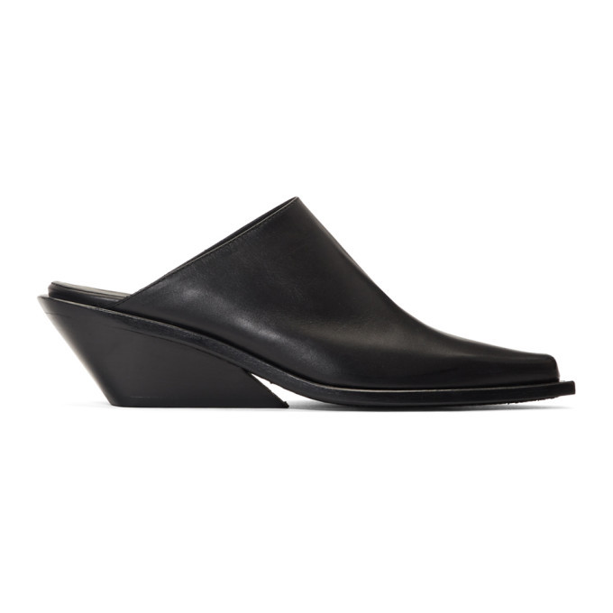 Ann Demeulemeester Black Wedge Mules Ann Demeulemeester
