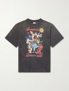 SAINT MXXXXXX - Paint-Splattered Printed Cotton-Jersey T-Shirt - Black