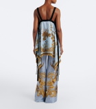 La DoubleJ Printed asymmetric cotton top