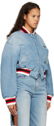 GCDS Blue Hello Kitty Edition Denim Bomber Jacket