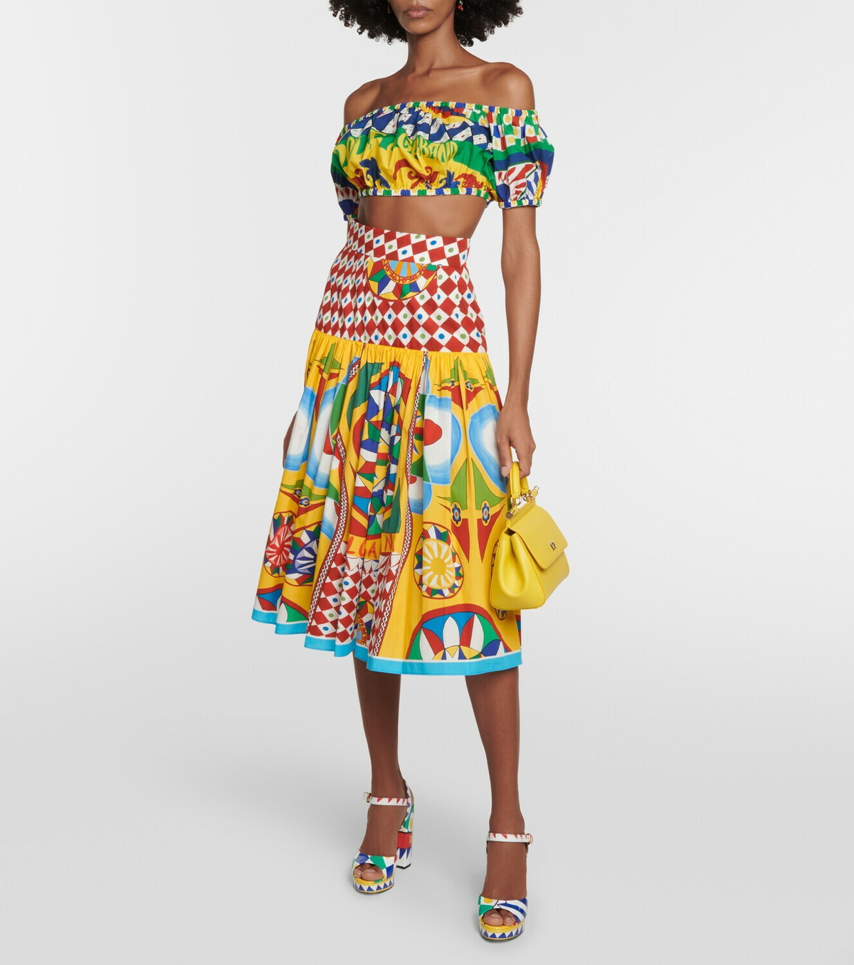 Dolce&Gabbana Printed cotton crop top
