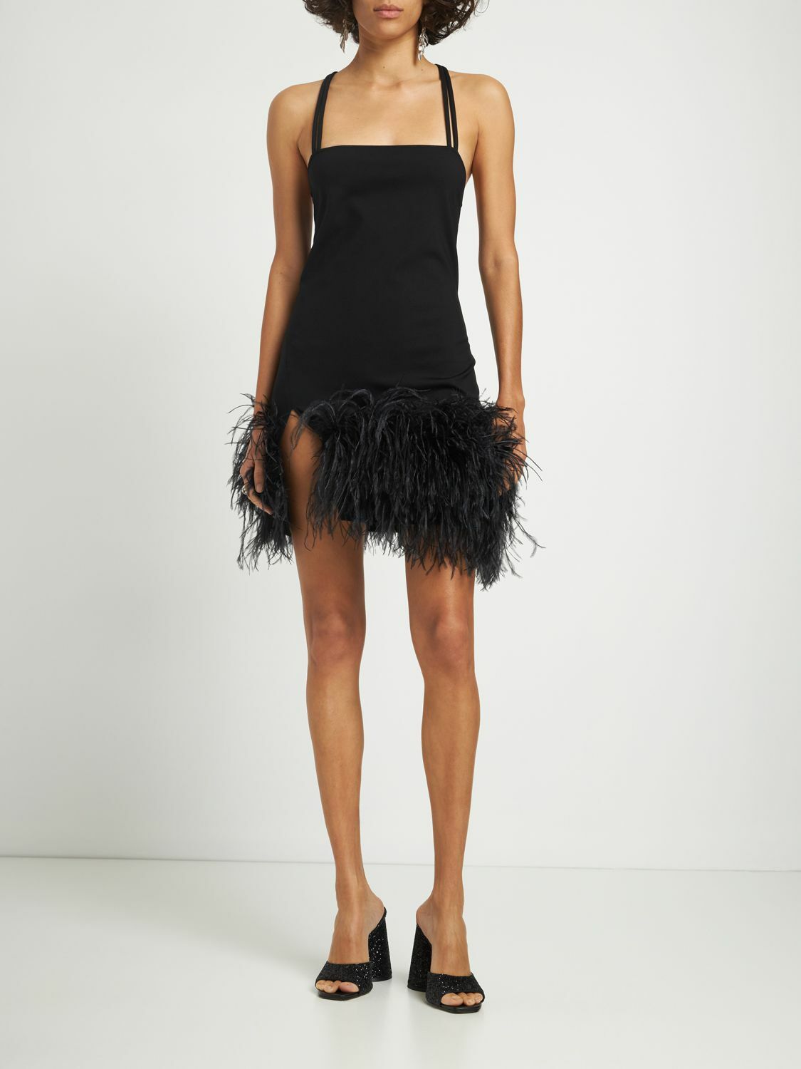 THE ATTICO - Fujiko Cady & Feathers Mini Dress The Attico THE ATTICO - Fujiko Cady & Feathers Mini Dress The Attico