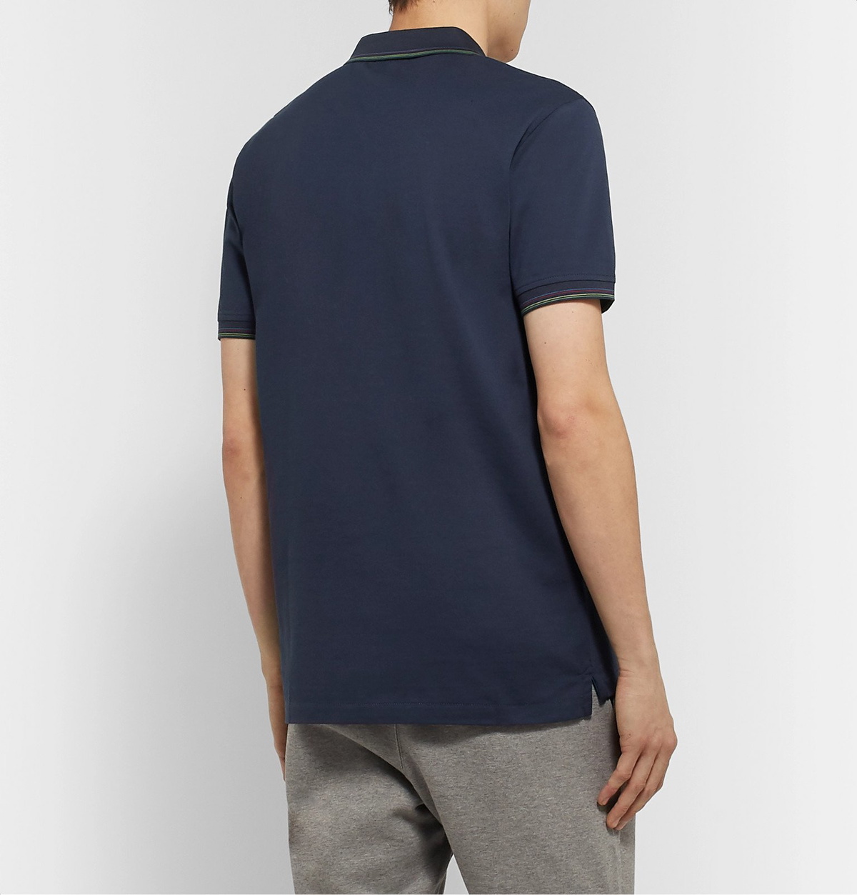 PS Paul Smith - Contrast-Tipped Cotton-Piqué Polo Shirt - Blue PS