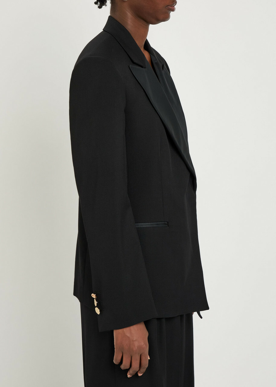 Wales Bonner Harmony Wool Gabardine Blazer Black
