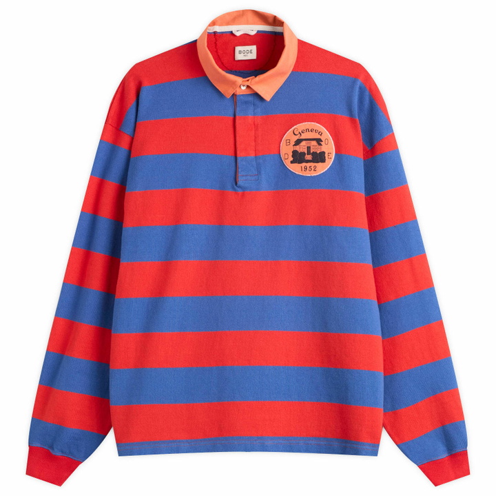Photo: Bode Men's Clubhouse Rugby Shirt in Red