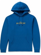 PARADISE - Halo Skull Logo-Embroidered Cotton-Blend Jersey Hoodie - Blue