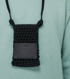 Jil Sander - Leather-trimmed crochet crossbody bag