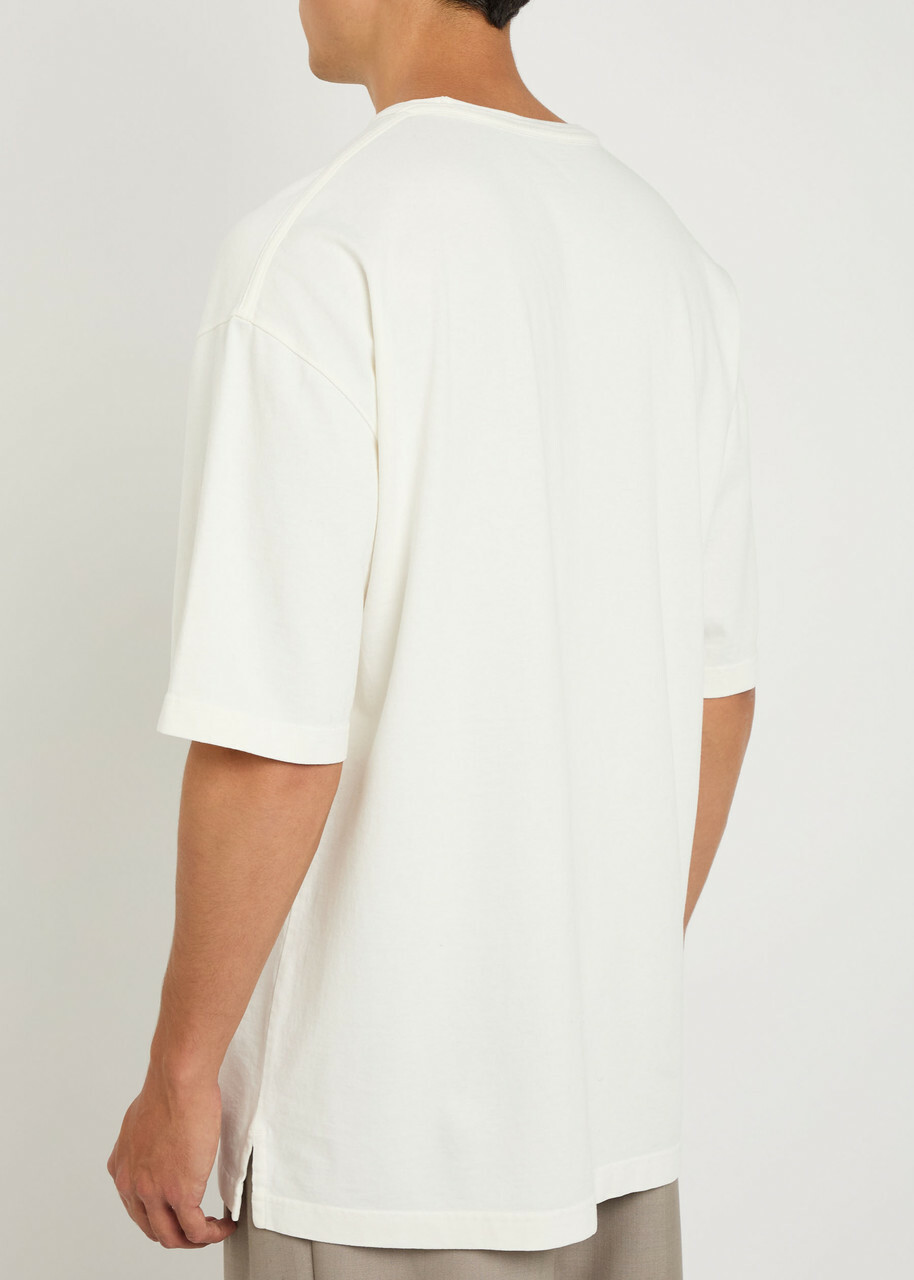 Lemaire Short Sleeve Cotton T-shirt Cream