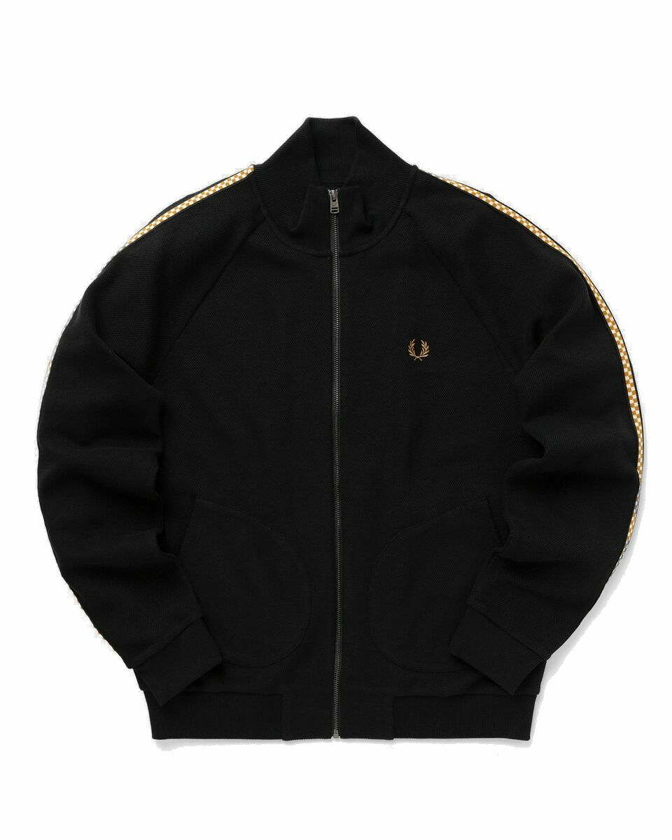 Photo: Fred Perry Chequerboard Tape Jacket Black - Mens - Track Jackets