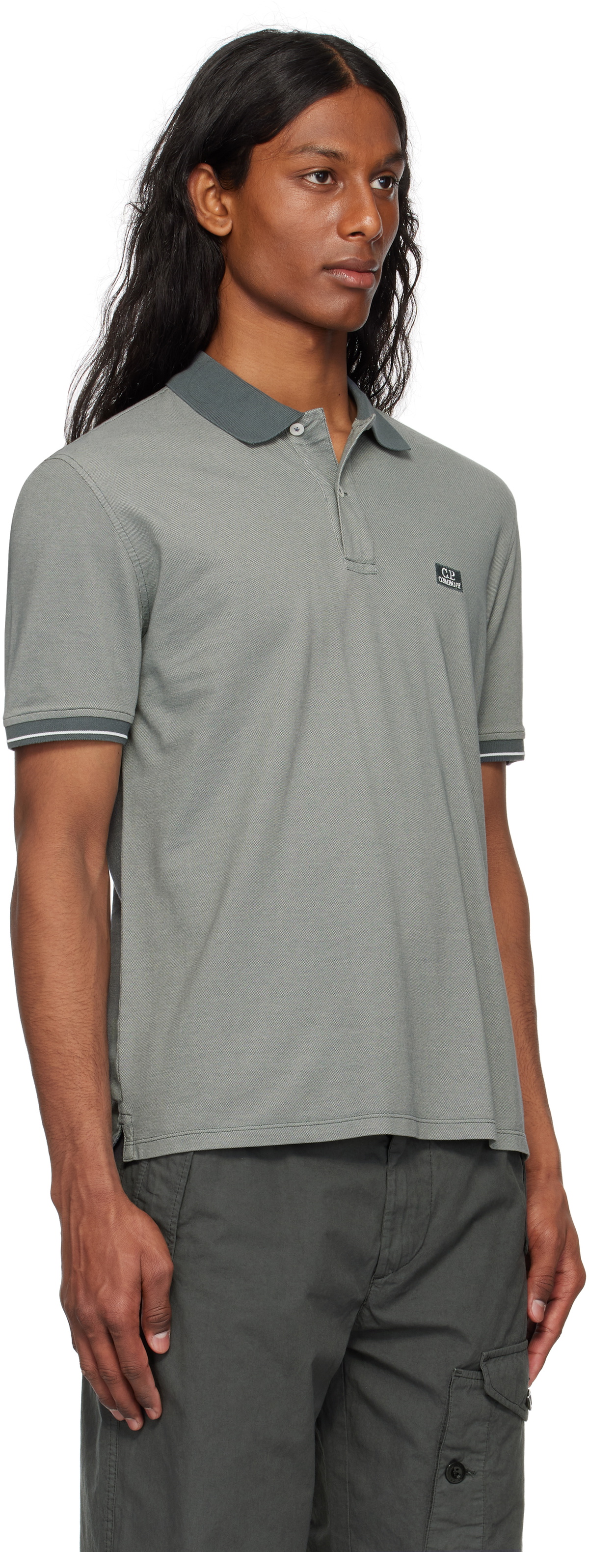 C.P. Company Gray Tacting Piquet Polo C.P. Company