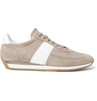 TOM FORD - Orford Leather-Trimmed Suede Sneakers - Men - Beige