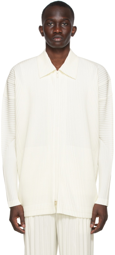 Photo: Homme Plissé Issey Miyake White Monthly Color January Zip-Up Cardigan