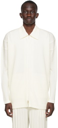 Homme Plissé Issey Miyake White Monthly Color January Zip-Up Cardigan