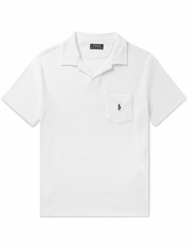 Photo: Polo Ralph Lauren - Logo-Embroidered Cotton-Blend Terry Polo Shirt - White