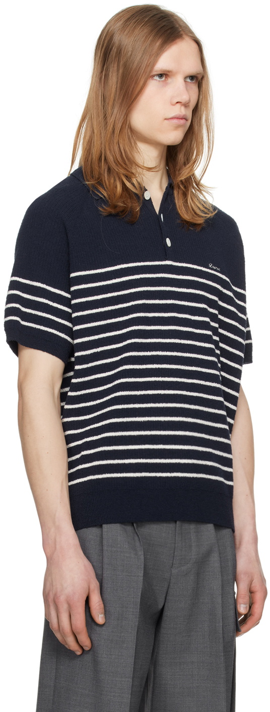 Dunst Navy Striped Polo