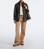 Hogan Cool suede-trimmed leather platform sneakers